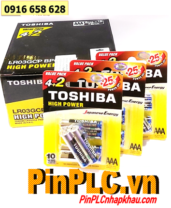 COMBO 1HỘP 72viên(12vỉ 6viên) Pin AAA 1.5v Alkaline Toshiba LR03GCP BP6-2FPV _Giá chỉ 492.000/Hộp